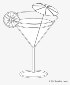Lemonade Coloring Pages Cocktail - Martini Glass Coloring Page, HD Png Download, Free Download