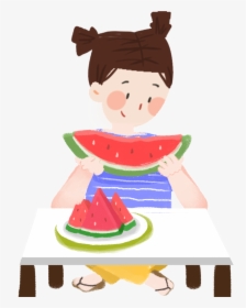 Transparent Watermelon Clipart Png - Take Watermelon On The Table Cartoon, Png Download, Free Download