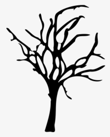Silhouette Drawing Of Halloween Small Dead Tree - Dead Tree Clipart, HD Png Download, Free Download