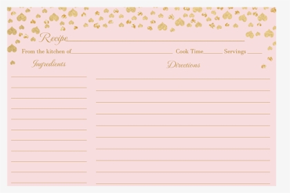 Confetti Hearts Pink Recipe Card - Paper, HD Png Download, Free Download