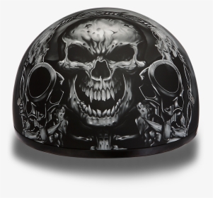 Transparent Biker Skull Png - Skull Cap Half Shell Motorcycle Helmet, Png Download, Free Download