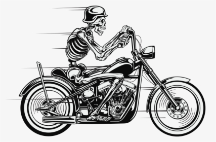 Skeleton Bike Biker Bikeride Skelett Motorbike Motorrad - Skeleton On Motorbike, HD Png Download, Free Download