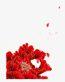 Transparent Red Flowers Png - Chinese Red Flowers Design, Png Download, Free Download