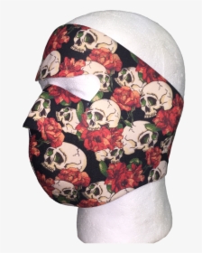 Skull And Roses Full Face Mask - Poppy, HD Png Download, Free Download