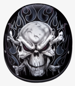Dot Skull Crossbones Motorcycle Half Helmet - Motorcycle Helmet, HD Png Download, Free Download