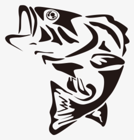 Largemouth Bass Fishing Clip Art - Fishing Stencils, HD Png Download, Free Download