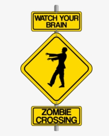 Traffic Sign Art Zombie Crossing The Street Comic Traffic - Zombie Crossing, HD Png Download, Free Download