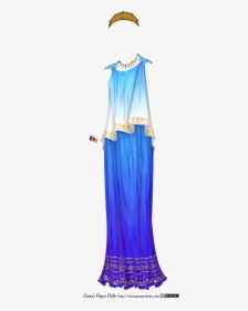 A Blue Peplos, Which Is A Sleeveless Draped Garment - Ancient Greece Paper Dolls, HD Png Download, Free Download