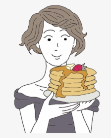 Pancakes - Girl With Pancakes Drawing, HD Png Download, Free Download