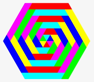 Trapezoid Clipart - Rainbow Colored Hexagon, HD Png Download, Free Download