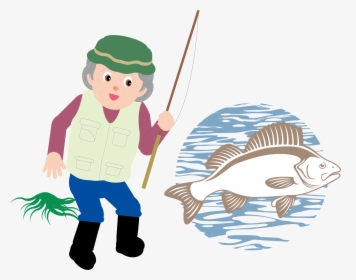 Cartoon Person Fishing - Illustration, HD Png Download, Free Download