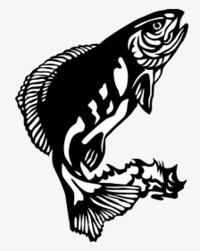 Png Black Bass Fishing Rod - Fish Clip Art, Transparent Png, Free Download