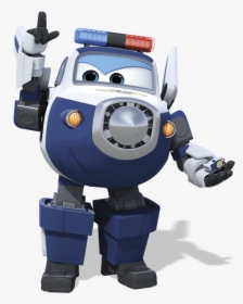 Paul The Police Airplane Robot - Character Super Wings Paul, HD Png Download, Free Download