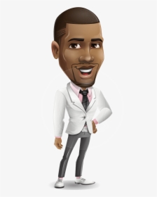 Stylish African American Man Cartoon Vector Character - Cartoon, HD Png Download, Free Download