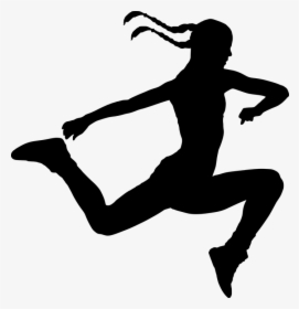 Active Person Png - Silhouette Girl Jumping Png, Transparent Png, Free Download