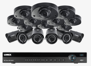 16 Channel Ip Camera System Featuring Six 2k Bullets - Stereo Camera, HD Png Download, Free Download