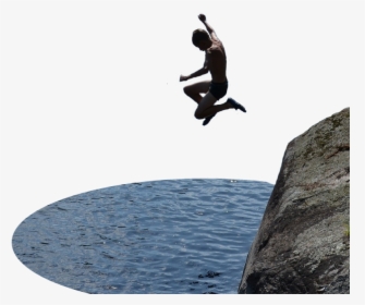 Cliff Success Jump Png - Persona Saltando A Un Rio, Transparent Png, Free Download