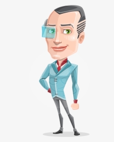 Innovative Technology Man Cartoon Vector Character - Futuristic Man Cartoon, HD Png Download, Free Download