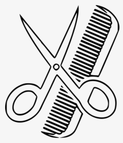 Hairstyle, Chisel, Comb, Scissors, Hair Brush - Tesoura E Pente Png, Transparent Png, Free Download