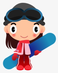 Snowboarding Clipart Cartoon Person - Planche À Neige Fille, HD Png Download, Free Download