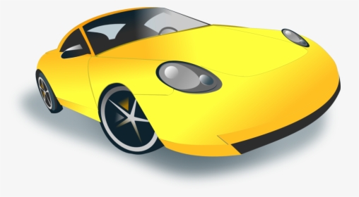 Public Domain Clip Art Image - Yellow Sport Car Vector, HD Png Download, Free Download