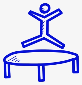 Line Drawing Of A Person Jumping On A Trampoline , - Person Jumping On A Trampoline Drawing, HD Png Download, Free Download