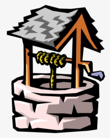 Vector Illustration Of Water Wishing Well With Pulley - Transparent Water Well Png, Png Download, Free Download