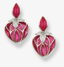 Nicole Barr Designs Sterling Silver Heart Stud Earrings-red - Red Diamond Earring Png, Transparent Png, Free Download