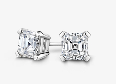 Square Emerald Cut Diamond Stud Earrings - Fyrkantiga Diamantörhängen, HD Png Download, Free Download