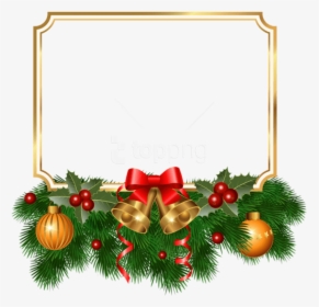 Christmas Golden Free - Christmas Border Png Clipart, Transparent Png, Free Download