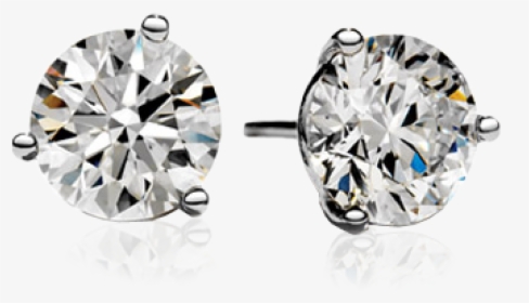 Diamond Studs Earrings Three Claw - Earrings, HD Png Download, Free Download