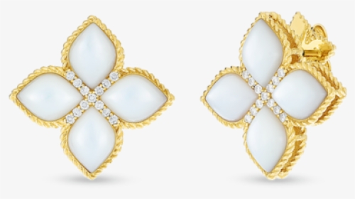 18kt Lg Mother Of Pearl & Diamond Stud Earring - Earring, HD Png Download, Free Download