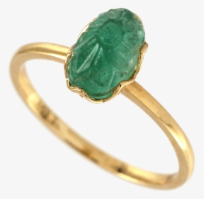 Carved Floral Emerald Ring"  Class= - Pre-engagement Ring, HD Png Download, Free Download