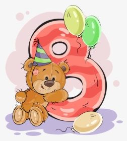 Ilustraciones Infantiles, Dibujos, Colegios, Etiquetas, - Teddy Bear With Numbers, HD Png Download, Free Download