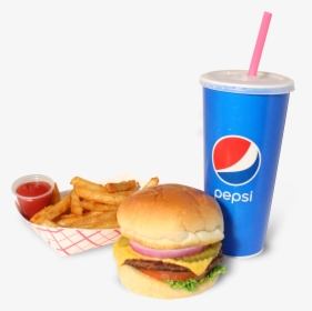Cheeseburger Fries Pepsi Combo, HD Png Download, Free Download