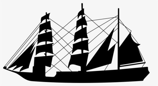 Transparent Sailboat Clipart Silhouette - Old Sailboat Silhouette Png, Png Download, Free Download