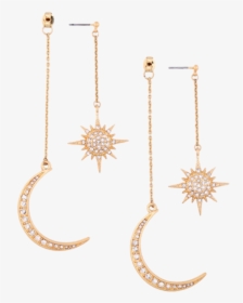 Transparent Circulo Dorado Png - Moon And Star Dangle Earrings, Png Download, Free Download