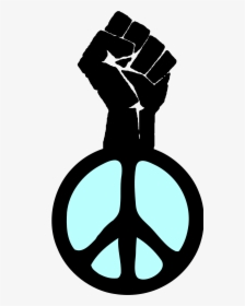 Black Power Fist Peace Sign , Transparent Cartoons - Black Power Fist With Peace Sign, HD Png Download, Free Download