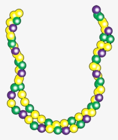 Necklace Clipart Bead Necklace - Mardi Gras Bead Necklace Clipart, HD Png Download, Free Download