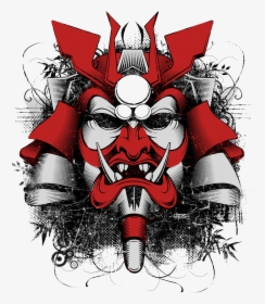 Oni Mask Wallpaper - Japanese Samurai Mask Art, HD Png Download, Free Download