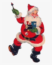 Father Christmas Png Image - Transparent Background Vintage Christmas Clipart, Png Download, Free Download