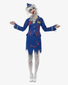 Zombie Air Hostess Costume - Halloween Air Hostess Costume, HD Png Download, Free Download