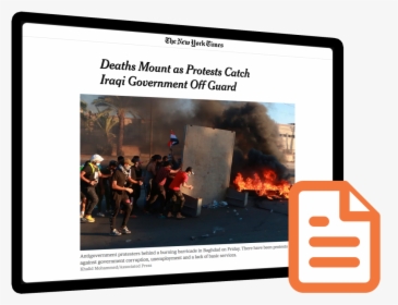 Abbas Kadhim In The New York Times - Iraq Protester Death 2019, HD Png Download, Free Download
