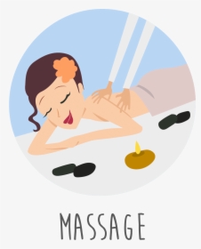 Spa Black And - Cartoon Pictures Of Massage, HD Png Download, Free Download