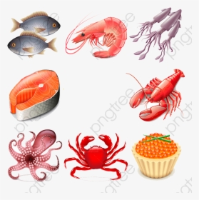 Lobster Clipart Seafood - Seafood Icons, HD Png Download, Free Download