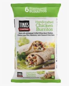 Tina"s Cantina All Natural Burrito 6ct - Tina's Chicken Burritos, HD Png Download, Free Download