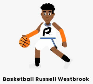 Basketball Russell Westbrook - Cartoon, HD Png Download, Free Download