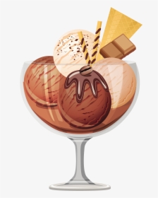 Transparent Chocolate Ice Cream - Chocolate And Ice Cream Clipart, HD Png Download, Free Download