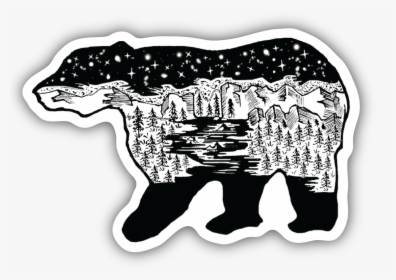 Bear Scene Sticker - Illustration, HD Png Download, Free Download