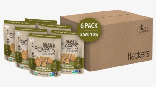 Hemp Seed And Hatch Green Chile Toasted Flackers Seed - Carton, HD Png Download, Free Download